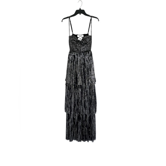 Sabina Musayev Metallic Black Maxi Dress - Picture 2 of 6